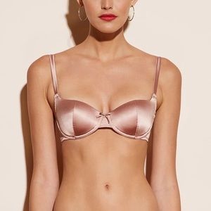 Fleur du Mal Satin Bra in Blush Pink